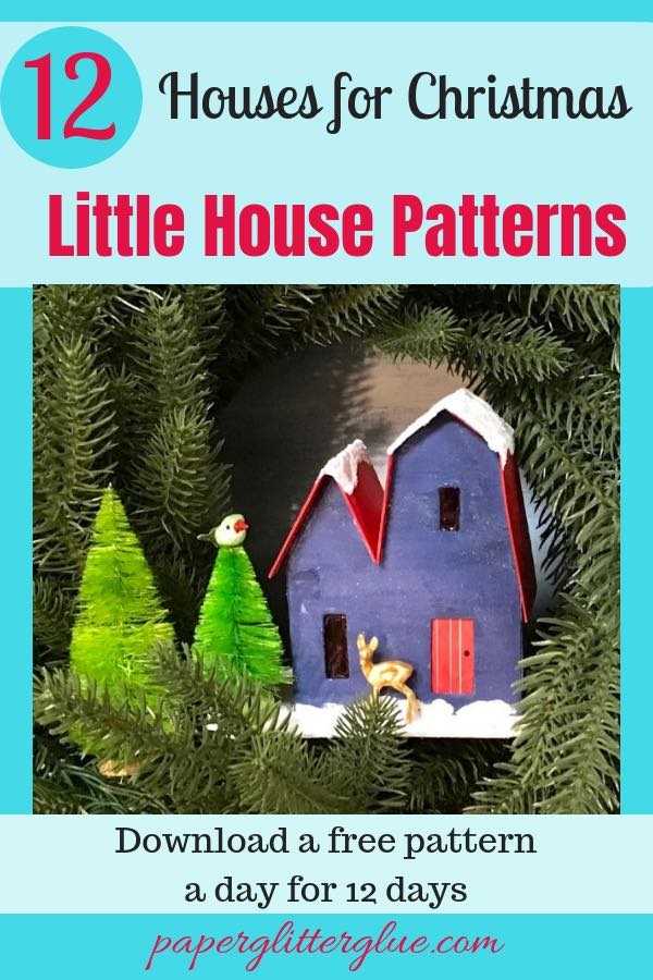 12 Houses for Christmas paper house pattern