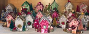 Cardboard birdhouse ornaments