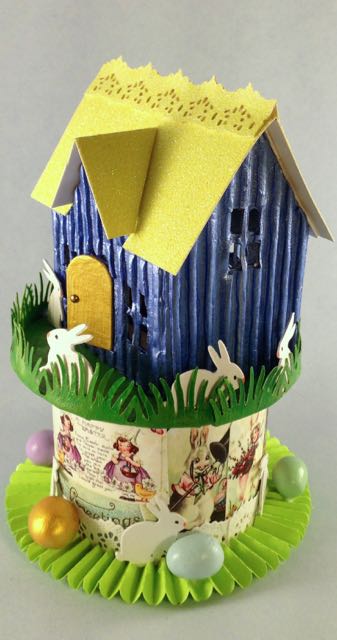 Tim Holtz Village Dwelling Easter House with corrugated cardboard siding