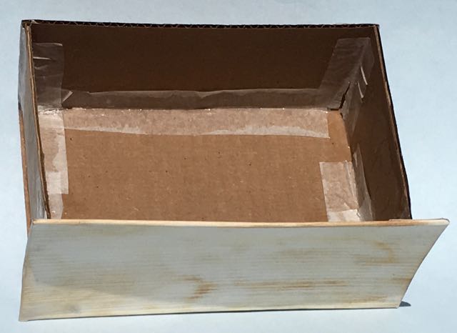 Sides glued on cardboard drawer box