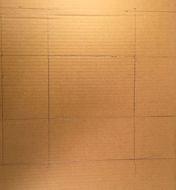 Drawer box drawn on cardboard