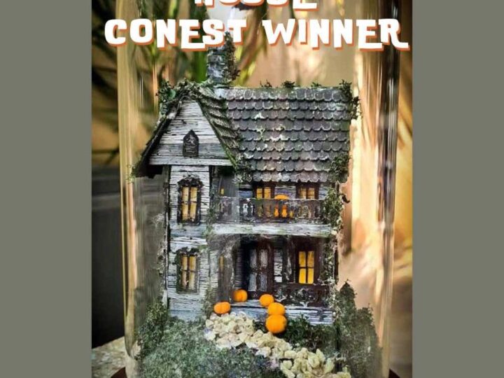 Halloween house in a glass dome