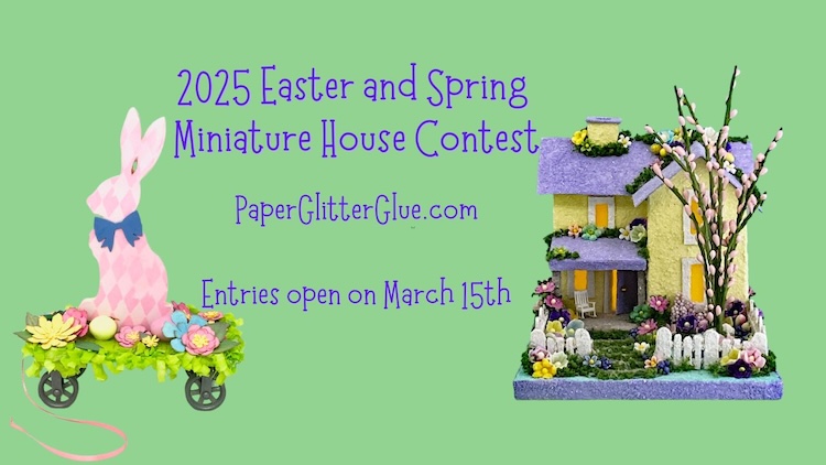 2025 Easter contest announcement bunny and easter house