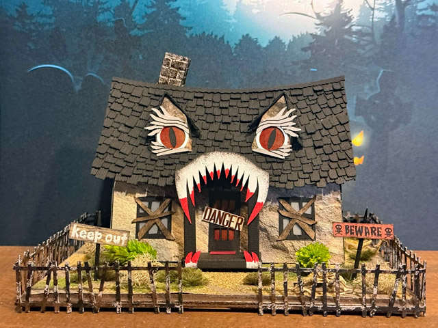 Halloween house with a monster face