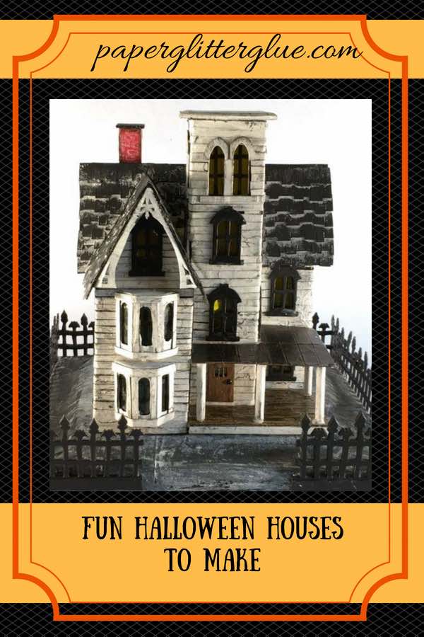 Make your own Halloween house like the Abandoned Italianate Mansion #halloweenhouse #halloween #putzhouse #papercraft