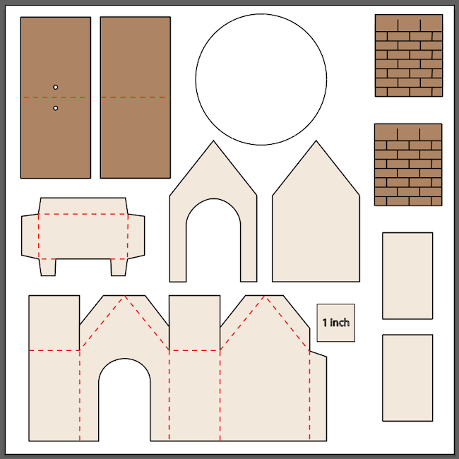 Doghouse ornament pieces