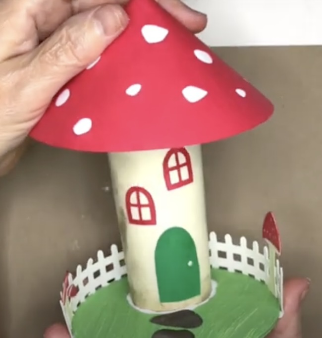 apply pressure to adhere the mushroom step to base