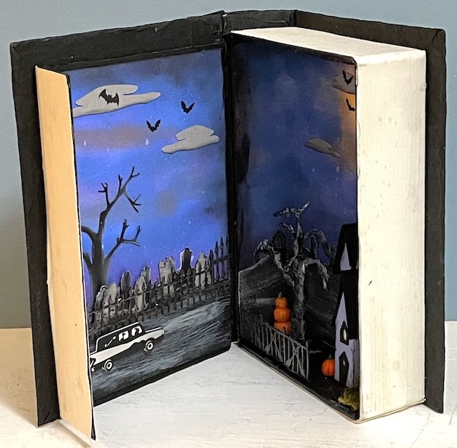 Book shaped Halloween Shadowbox