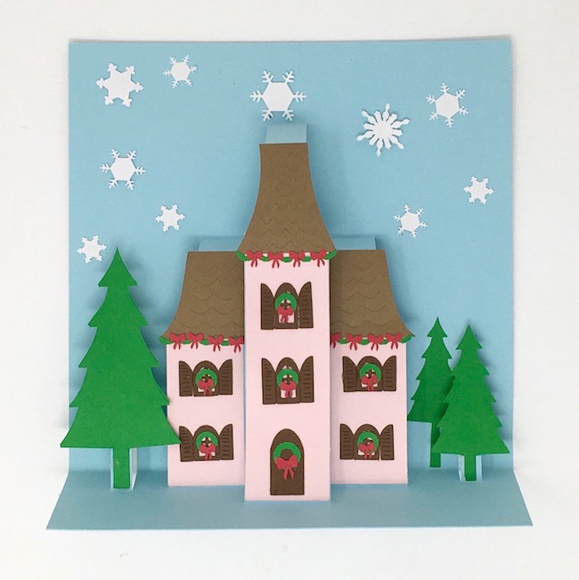 Christmas Holiday Manor Pop-up card