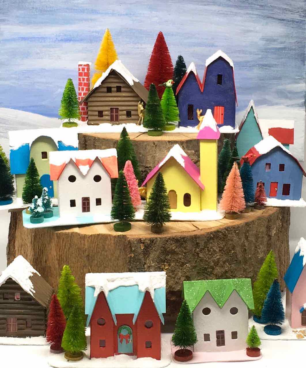 12 different free templates to make your own Christmas village