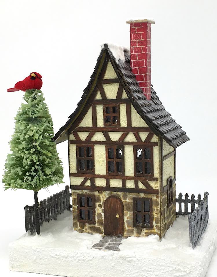 Christmas Village house based on German Half Timbered houses