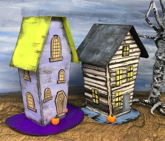Coffin House Crooked little house Halloween paper houses #halloweenvillage #halloweencrafts