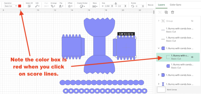Color box is red when you click on score lines
