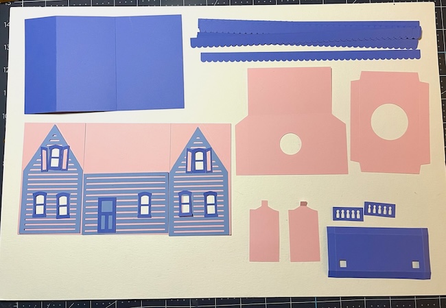 Cut pieces for the Miniature Spring Cabin