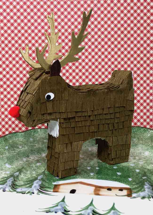 DIY Happy Hollydeer Reindeer Candy Box pinata