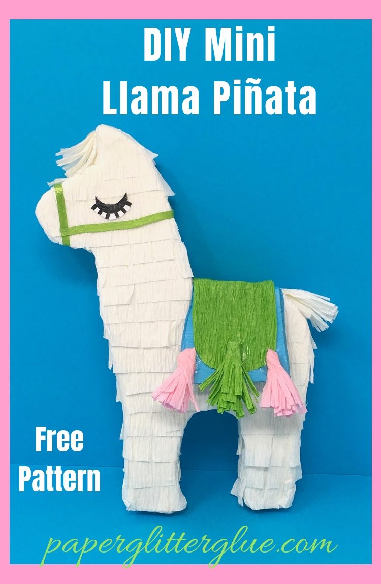 DIY Mini Llama pinata free pattern paperglitterglue