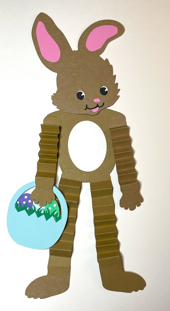 Dancing Easter Bunny Paper Craft - Paper Glitter Glue