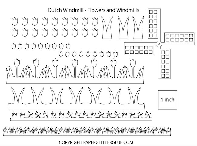 Decorative tulip borders and windmill blade