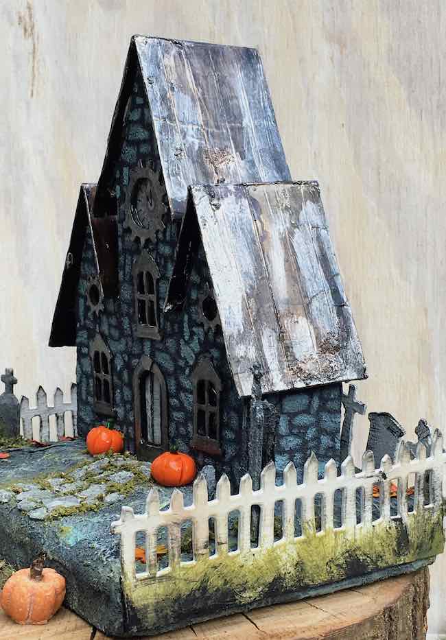 Distress metal roof Spooky Halloween House