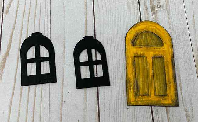 Distressed front door window frames