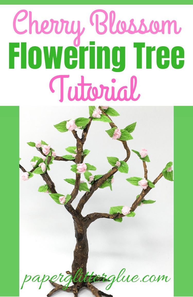 Easy Cherry Blossom Flowering Paper Tree DIY tutorial