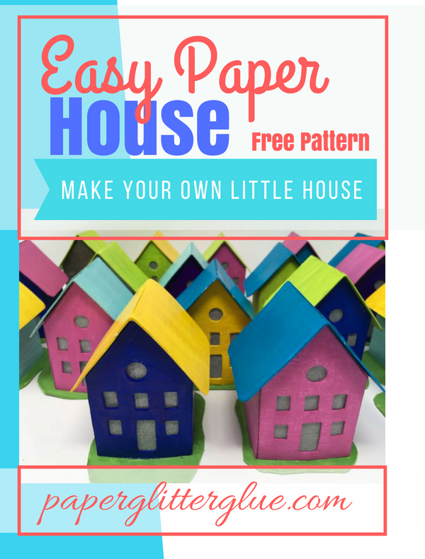 Easy Paper House Free pattern for how to make your own paper house | Putz House tutorial | Make a Christmas village