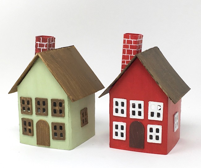 Easy Paper Houses with windows and chimney