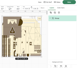 pattern pieces to make a miniature European Town Hall