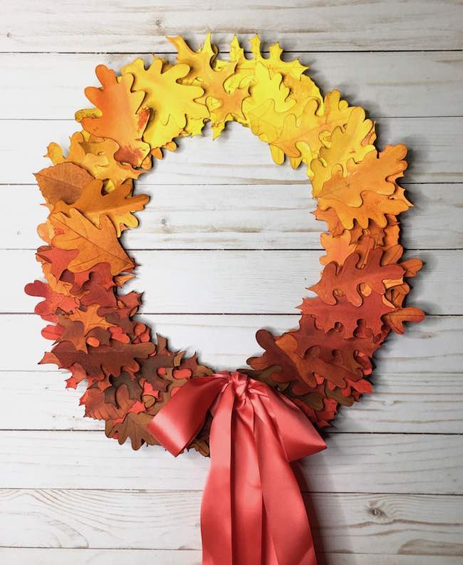 Fall paper leaf wreath