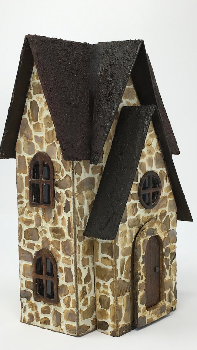 Farmhouse with painted stone stencil surface