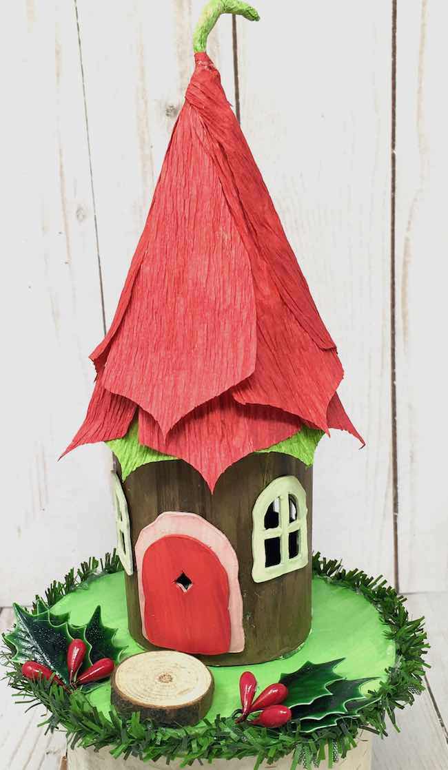 Finished Christmas fairy house