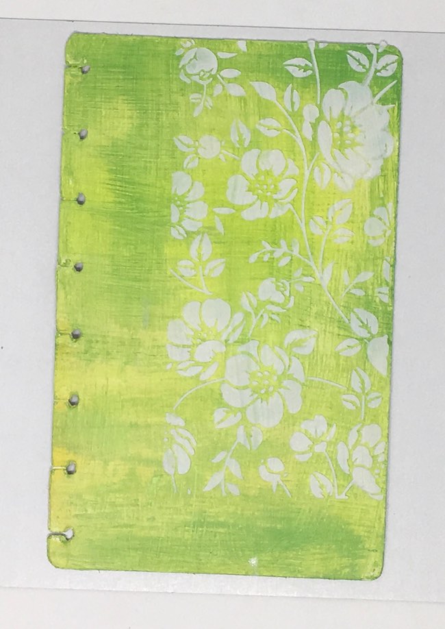 Flower stencil background journal cover