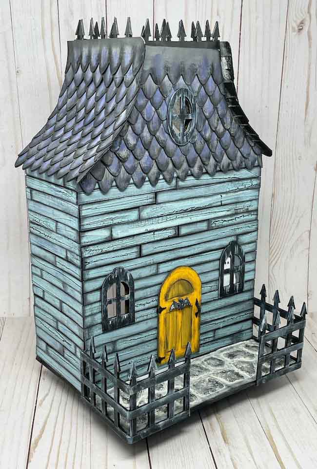 Front angled view Halloween dollhouse