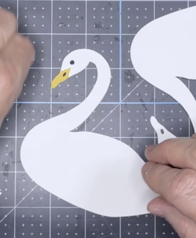 Glue beak to swan