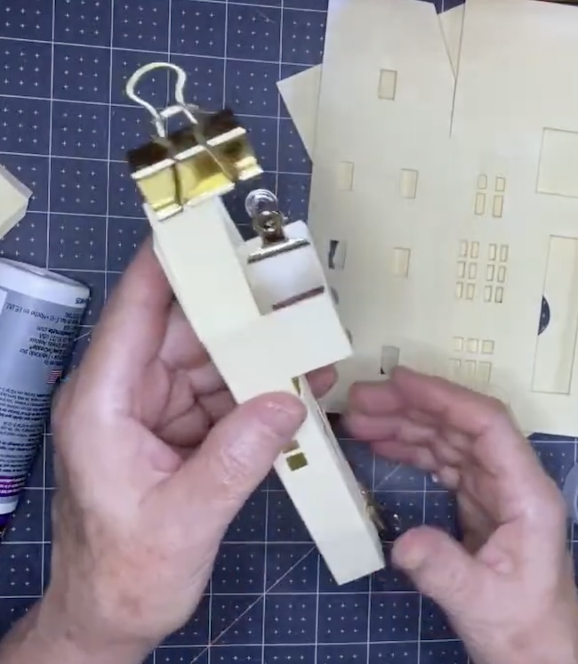Glue tabs together to make Town Hall front extension