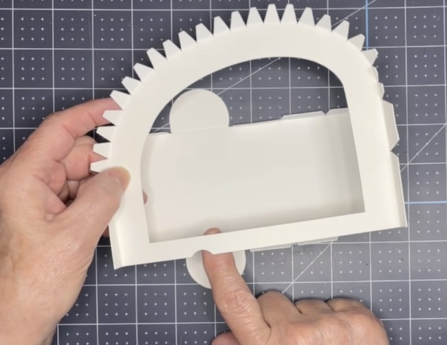 Line up wheel with wheel cutout
