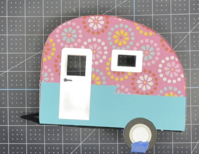 Glue wheels on Happy Camper