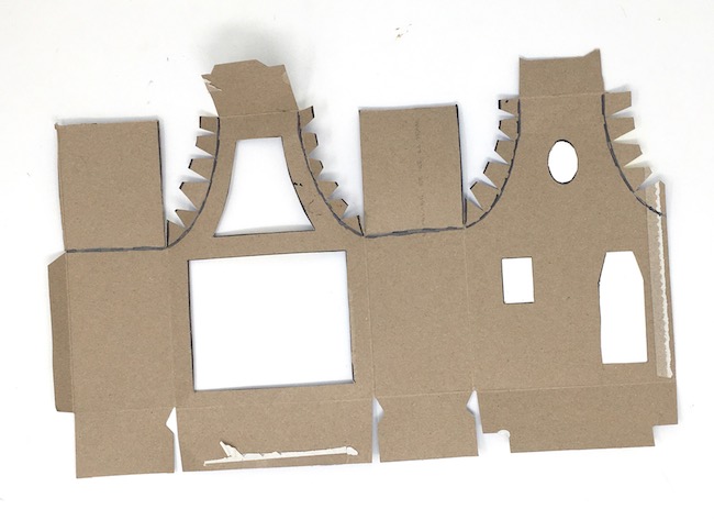 Halloween Manor cut out recycled box