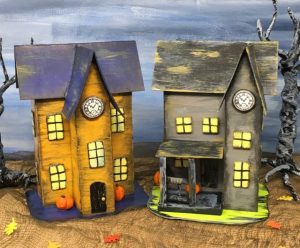 Halloween Paper Houses patterns to make your own little Halloween village