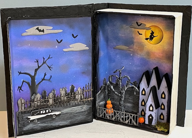 Halloween Shadowbox shape of book