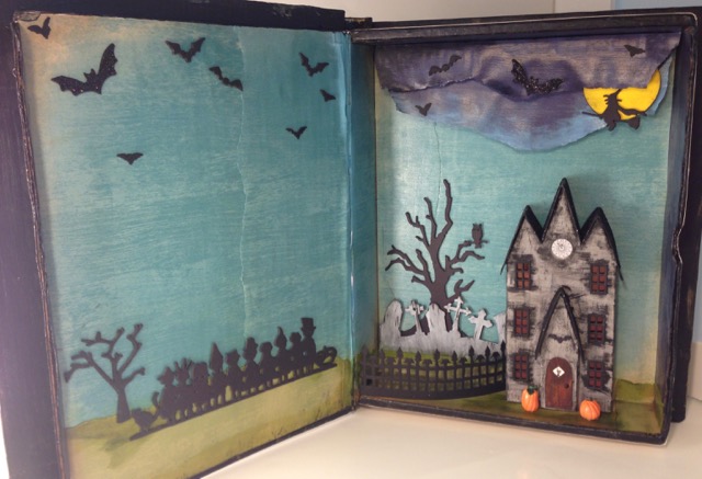 Halloween book stands upright