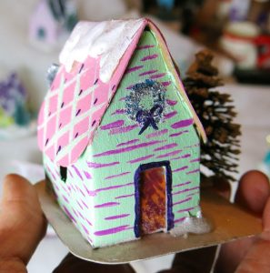 Little house from Cassie Stephens art teacher #putzhouse #papercraft