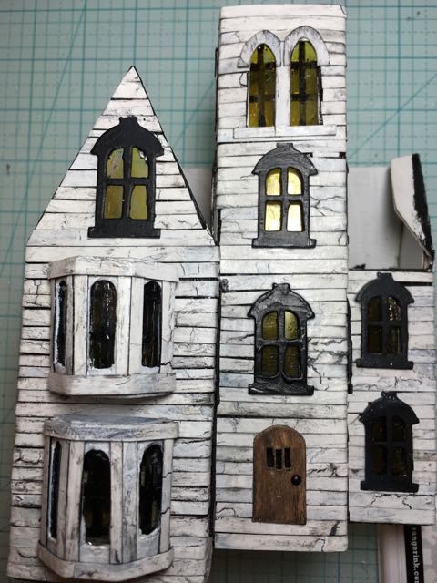 Abandoned Italianate Mansion Halloween House in progress #hallloweenhouse #halloween #putzhouse #papercraft