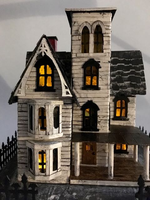 Abandoned Italianate Mansion Halloween House LED lights