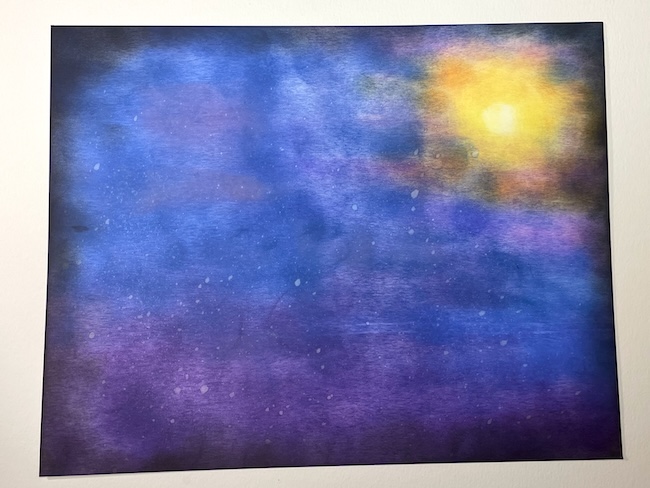 Inked moon background book diorama