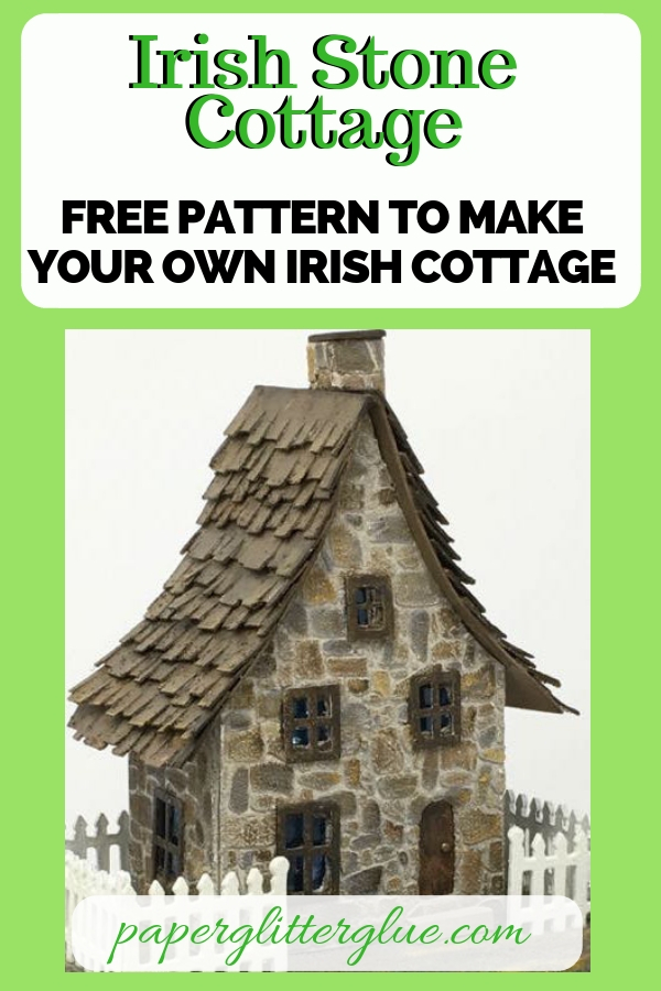 Irish Stone Cottage free printable pattern paper house