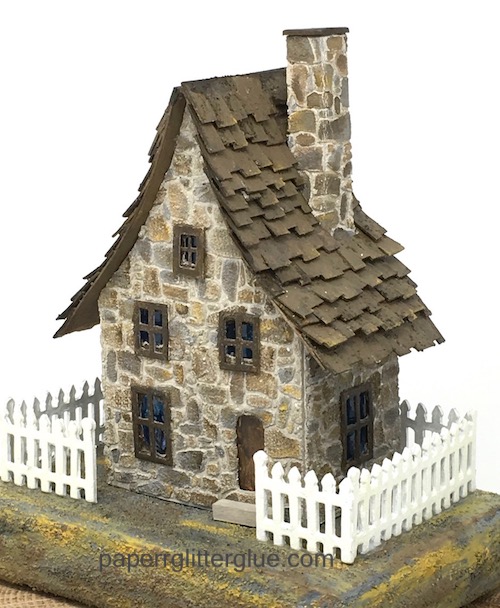 Irish Stone Cottage paper house side view