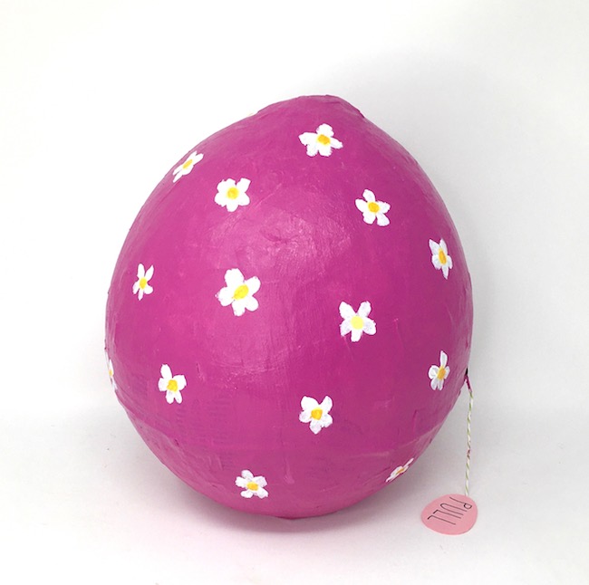 Large pink daisy surprise Easter egg