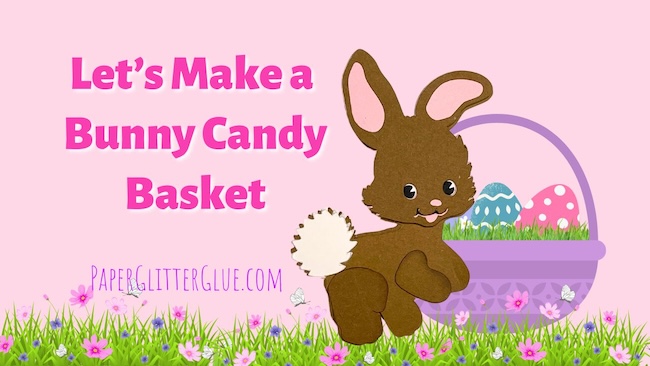Cute bunny figures in front of an Easter basket