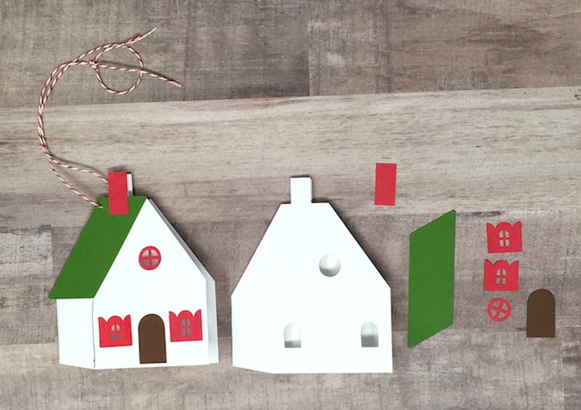 Little Holiday house gift tag in progress